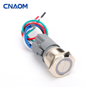 Nhà máy bán sỉ giá 22 Mét tự-đặt lại 1NO + 1NC Đầu phẳng thép không gỉ nút chuyển đổi với vòng ánh sáng - Product Image 2