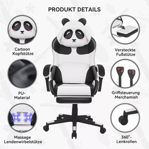 Chaise de jeu <span class=keywords><strong>Panda</strong></span> Design pour joueur de jeu, prix bas, fabricant direct, nouvelle chaise de course pour joueur de sport électronique - Product Image 3