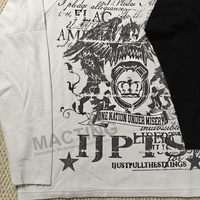 Streetwear personnalisé Dtg impression graphique Vintage ourlet brut col rond gaufré tricot thermique à manches longues t-shirt pour hommes