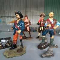 Statue de Pirate en Résine Grandeur Nature, Sculpture de Personnage de Film en Fibre de Verre pour Décoration de Parc Extérieur