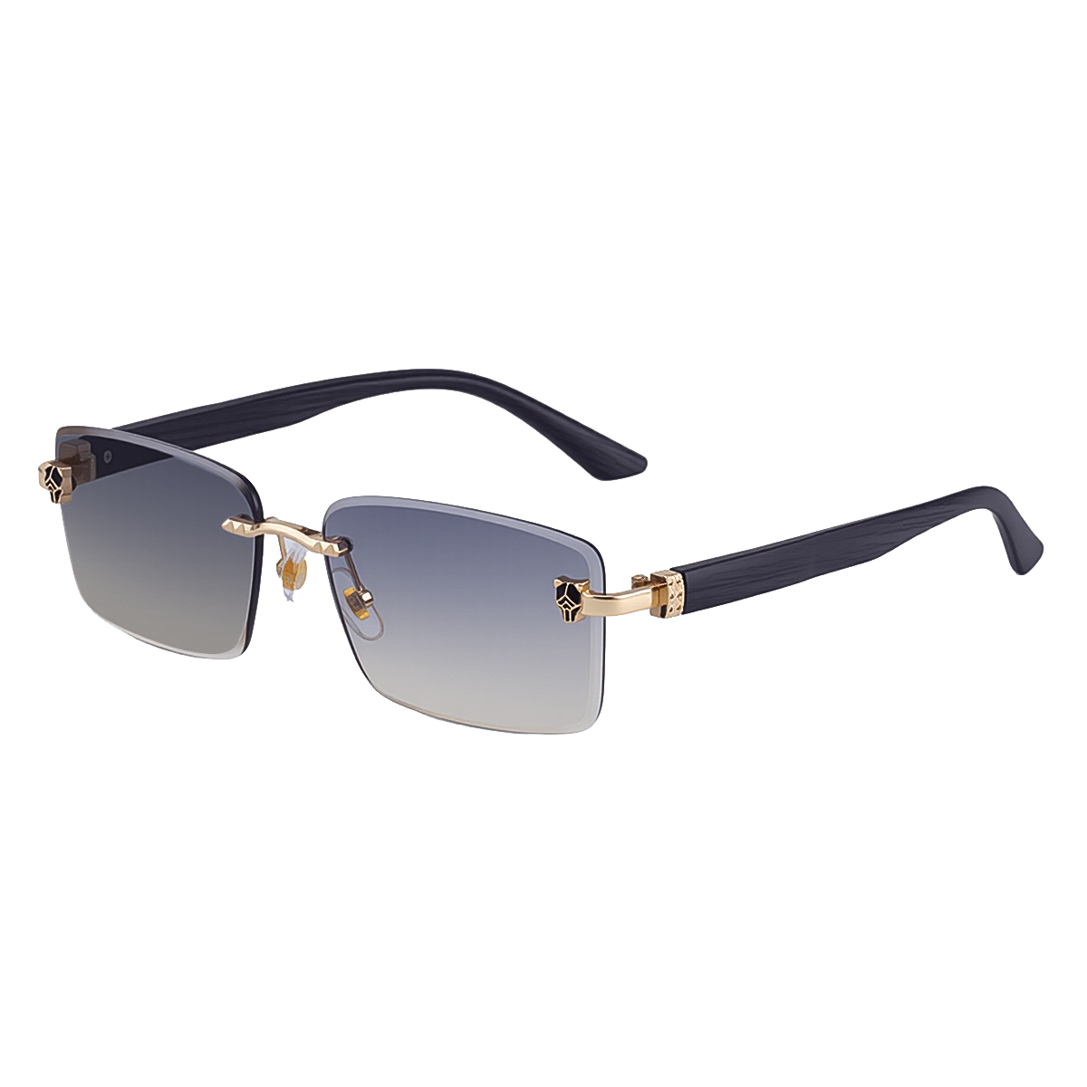 C6 Negro Veta de Madera Colores Oro Azul Claro Amarillo Degradado a Gris