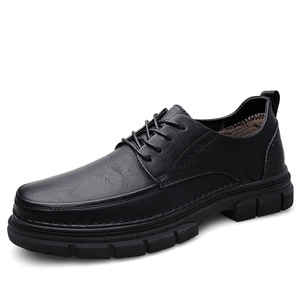 Zapatos Casuales de Negocios para Hombre, con Cordones, Suela Gruesa Antideslizante, Resistentes al Desgaste, Ligeros, Transpirables, Diseño de Parches, a la Moda - Product Image 1