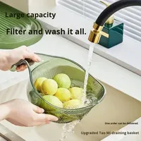 Panier à légumes/riz multifonctionnel et durable avec poignée Outil de vidange en plastique pour évier de cuisine