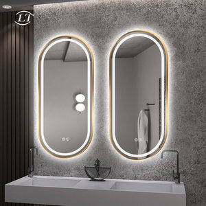 <span class=keywords><strong>Espejo</strong></span> de <span class=keywords><strong>Baño</strong></span> Inteligente Iluminado, Ovalado con Marco, para Colgar en la Pared, <span class=keywords><strong>Espejo</strong></span> de Maquillaje para Lavabo, con Pantalla Táctil y Luz LED - Product Image 4