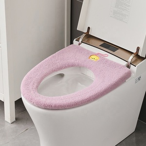 Housse de siège de <span class=keywords><strong>toilette</strong></span> élastique-Coussin doux en fibre lavable avec installation facile, protecteur de couvercle de <span class=keywords><strong>toilette</strong></span> confortable et durable - Product Image 3