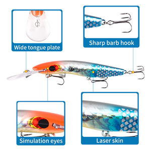 Leurre Minnow Ytqhxxy 16,2 cm 23 g, appât dur de plongée pour la pêche en eau douce - Product Image 4