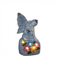 Ornement de jardin miniature en résine de style européen, avec un ange ailé gravé au soleil, pour la décoration de jardin
