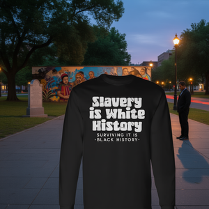 La esclavitud es historia blanca, sobrevivir a ella es historia negra, camiseta de manga larga - Product Image 3