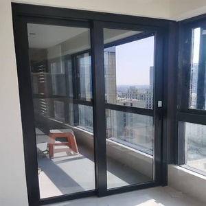 PT |   <span class=keywords><strong>Porte</strong></span> coulissante moderne en alliage d'aluminium à double <span class=keywords><strong>action</strong></span>, verre trempé, insonorisée, certifiée Energy Star pour salle de bain et chambre à coucher, CE - Product Image 5
