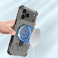 Funda Magnética Antigolpes con Amortiguación de Aire para iPhone 17 Air 16 Pro Max, Soporte Anillo Fuerte, Carcasa Trasera Blindada Antichoque