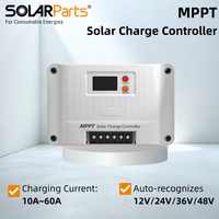 Contrôleur de charge solaire MPPT Solarparts Shiner Series 10A-60A 12V/24V/48V Auto, compatible avec les batteries au lithium, Bluetooth en option