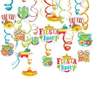 Kit de Décoration pour Fête Mexicaine Fiesta Carnaval, Toile de Fond Mexicaine, Piñata, Bannière Thème Cinco de Mayo, Fournitures pour Fête d'Anniversaire - Product Image 5