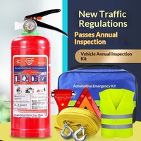 Lot de 3 extincteurs de voiture en poudre sèche, kit d'urgence automobile portable avec support de montage, outils de sécurité pour véhicule