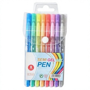Stylo à encre semi-gel rétractable 0,7 mm, stylo marqueur multicolore, stylo à bille en plastique pour le bureau et l'école - Product Image 1
