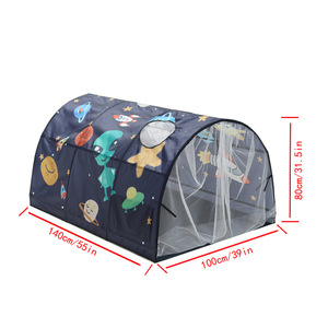 Tentes de <span class=keywords><strong>lit</strong></span> de rêve galaxie ciel étoilé pour enfants, maison de jeux Portable Pop Up pour bébés et tout-petits avec rideau à Double filet - Product Image 3