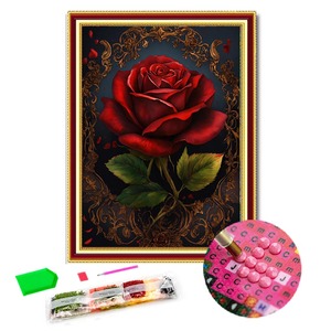 Bricolage <span class=keywords><strong>Diamant</strong></span> Peinture Rose <span class=keywords><strong>Diamant</strong></span> <span class=keywords><strong>Broderie</strong></span> Fleur Peinture à l'Huile Strass <span class=keywords><strong>Broderie</strong></span> Décor avec cadre - Product Image 2