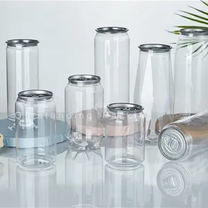 202 #250ml 330ml 350ml 500ml 650ml bottiglia di caffè trasparente trasparente tazza di plastica pet plastica soda can