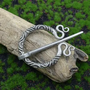 Spilla da Collo Geometrica Retrò Stile Vichingo Norreno, Fibula Annodata Intrecciata, Spilla da Uomo per Mantello, Sciarpa e Cappotto - Product Image 5