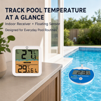 Thermomètre de piscine numérique solaire sans fil IP68 Étanche Affichage LCD Alimenté par USB Matériel ABS -19,9~70 Utilisation domestique