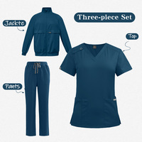 Ensemble trois pièces : Blouse de laboratoire, tenue médicale à séchage rapide, uniforme d'infirmière transfrontalier (style européen/américain)