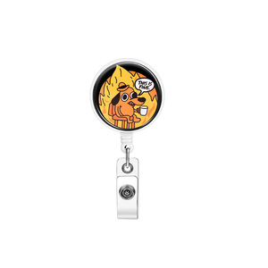 Fun badge scroll, cute nurse badge <b>clip</b>, dog crystal pull <b>buckle</b>, anti-loss and anti-theft ID card keychain - Product Image 2