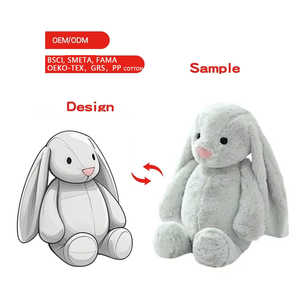 30Cm Tùy Chỉnh Tên Mềm Sang Trọng <span class=keywords><strong>Bunny</strong></span> Đồ Chơi Dễ Thương Bông Nhồi Bông Thỏ Phục Sinh Với Dài Tai PP Làm Đồ Chơi - Product Image 2