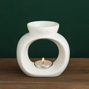 Ingrosso personalizzato con profumo di incenso con profumo di incenso a candela Melter a cera con scaldabagno per profumo bruciatore di olio essenziale in ceramica