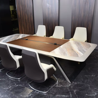 Meubles de bureau exécutifs sur mesure de grande taille, table de réunion contemporaine pour environnements de bureau élégants