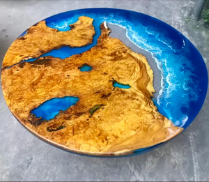 Đăng nhập bằng gỗ hàng đầu cà phê hội nghị văn phòng bảng tinh thể rõ ràng gỗ tấm sông rắn gỗ Epoxy nhựa bàn ăn - Product Image 2