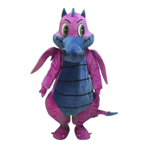 Costume de mascotte dragon violet personnalisé, haute qualité, CE, mascotte de dessin animé de dinosaure, à vendre,