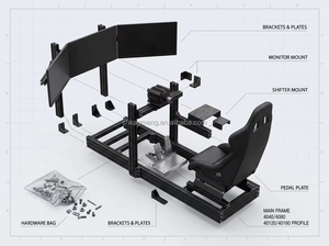 Profilato in Alluminio 4040 per Abitacolo Simulatore di Guida Sim Racing Anodizzato Argento Nero 6063 T5 Profili Industriali per Telai da Corsa - Product Image 3