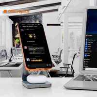 Chargeur sans fil magnétique pliable 3-en-1. Station de charge rapide 25W pour iPhone, écouteurs et montre. Direct Usine.