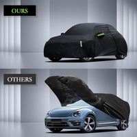 Funda Protectora para Auto Impermeable de Poliéster para Todo Clima, con Protección Solar y contra la Lluvia, con Cierre en la Puerta para Toyota Corolla y Honda Civic