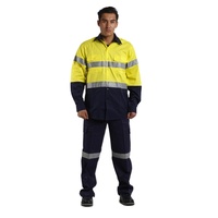 Traje de Trabajo Reflectante para Hombre, 65% Poliéster, 35% Algodón, Transpirable, Apto para Taller, con Certificado EN, OEM Disponible