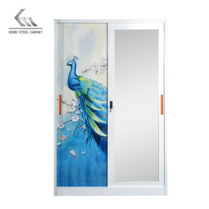 Armario Metálico Deslizante de 2 Puertas para Dormitorio o Sala de Estar, Guardarropa Metálico con Puertas Corredizas - Product Image 4