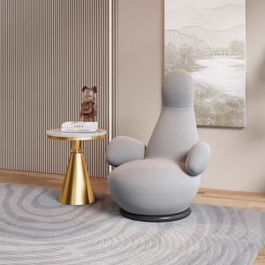 Poltrona Girevole di Design Italiano Moderno con Gambe in Metallo, Arredamento per Soggiorno Easy-Leisure per Uso Domestico - Product Image 3