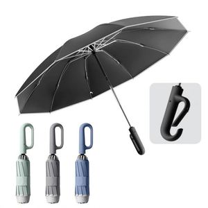 Fully Automatic Folding UV Protect <b>Umbrella</b> Sturdy Large Travel Portable Paraguas Rainy C Shape Ring Buckle Reverse <b>Umbrella</b> - Product Image 4
