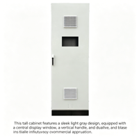 Boîtier de distribution industriel sur pied IP55 avec ventilateur de refroidissement, armoire métallique personnalisée RAL7035 gris clair, poignée verticale avec verrou