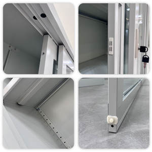 Armoire à dossiers moderne en acier robuste, autoportante, avec portes coulissantes en verre, étanche, verrouillable, pour bureau, école, hôpital - Product Image 4