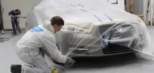 Fabrika çıkış önceden bantlanmış otomatik sprey HDPE koruyucu sprey plastik otomatik PE maskeleme filmi