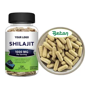 Private Label Natural Sample Healthcare Supplement Shilajit Resin Pure Himalayan Extract Fulvic Acid 90 Capsules In Bag/Bottle