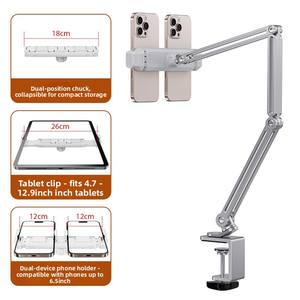 Support pliable en alliage d'aluminium pour téléphone et tablette à 360 degrés, modèle Boneruy P67, pour regarder la télévision - Product Image 5