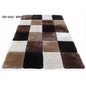 Prezzo di fabbrica 100% poliestere marrone 3D tappeto Shaggy Area pavimento tappeto Alfombras soggiorno