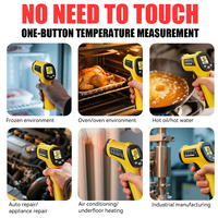 Termómetro infrarrojo sin contacto láser digital de alta precisión Pantalla LCD Clasificación IP55 Plástico para industrias de alimentos de barbacoa OEM