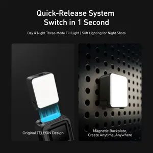 Luz de Relleno <span class=keywords><strong>Mini</strong></span> Impermeable de Liberación Rápida TELESIN para Cámaras OSMO Action <span class=keywords><strong>2</strong></span>/3/4/5 <span class=keywords><strong>Pro</strong></span>, Kit de Accesorios Compatible - Product Image 5