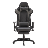 Fauteuil de jeu de massage avec lumières LED, accoudoir fixe, base de 350mm, 100mm, élévateur à gaz classe 3, achat de panique