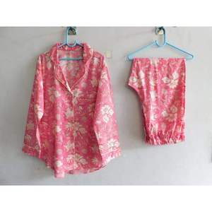 Casual Women Pajama Set Floral Printed 100% Cotton Long Sleeve Button Shirt and <b>Pants</b> Soft Comfortable Summer Nightwear - Product Image 6