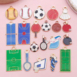 Colgantes de aleación esmaltados con diseño de baloncesto, fútbol, bádminton y <span class=keywords><strong>tenis</strong></span> de mesa para estadios y deportes - Product Image 1