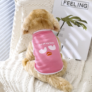 Chaleco para perros y gatos, diseño de dibujos animados con estampado de malla transpirable de verano, varios colores disponibles ZYKBX 007 - Product Image 3