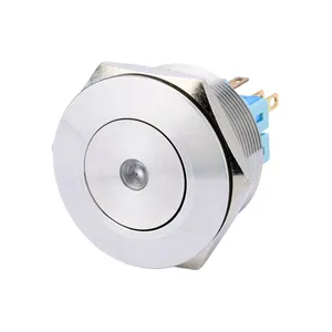 25mm 12V Dot Led Light Momentary Push Button Switch DPST Metal Industrial Anti vandal electric Switch